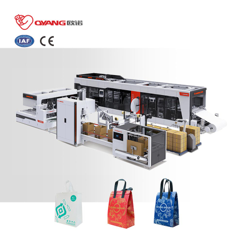 OYANG Machinery TECH 26 آلة صنع الأكياس الأوتوماتيكية غير المنسوجة بمقبض عبر الإنترنت