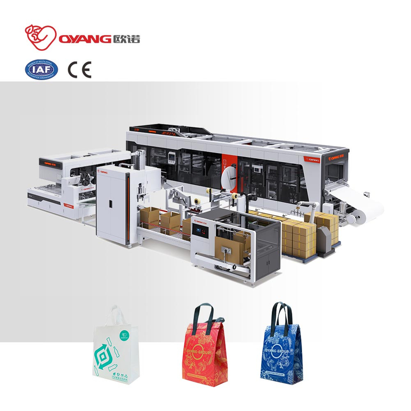OYANG Machinery TECH 26 آلة صنع الأكياس الأوتوماتيكية غير المنسوجة بمقبض عبر الإنترنت