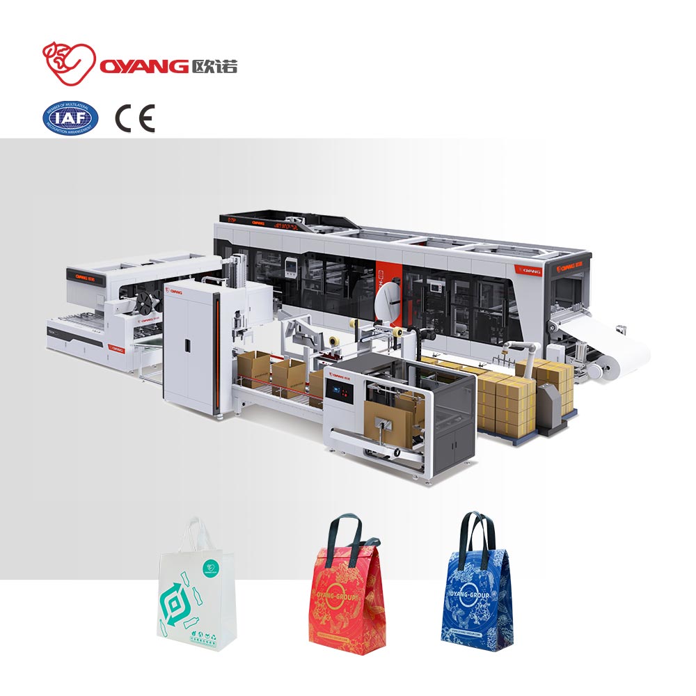 OYANG Machinery TECH 26 آلة صنع الأكياس الأوتوماتيكية غير المنسوجة بمقبض عبر الإنترنت
