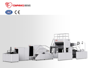 OYANG Machinery سلسلة آلة الأكياس الورقية ذات القاع المربع بمقبض ملتوي عبر الإنترنت